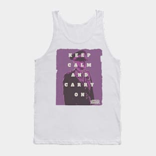 keep calm and carry on purple cary elwes Tank Top